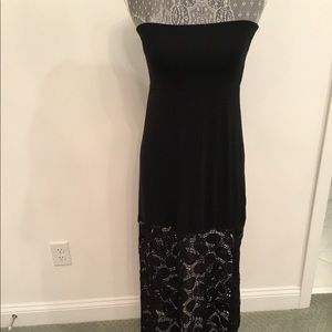 Blue island long black dress